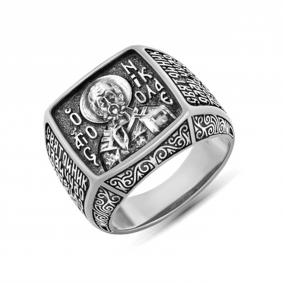 Кольцо из черненого серебра Иордань БМ-КО-701 Св.Николай БМ-КО-701 Св.Николай фото